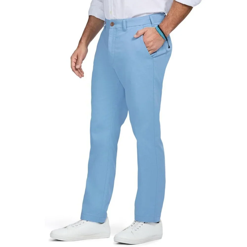 Men's Performance Stretch Straight Fit Flat Front Chino Pant